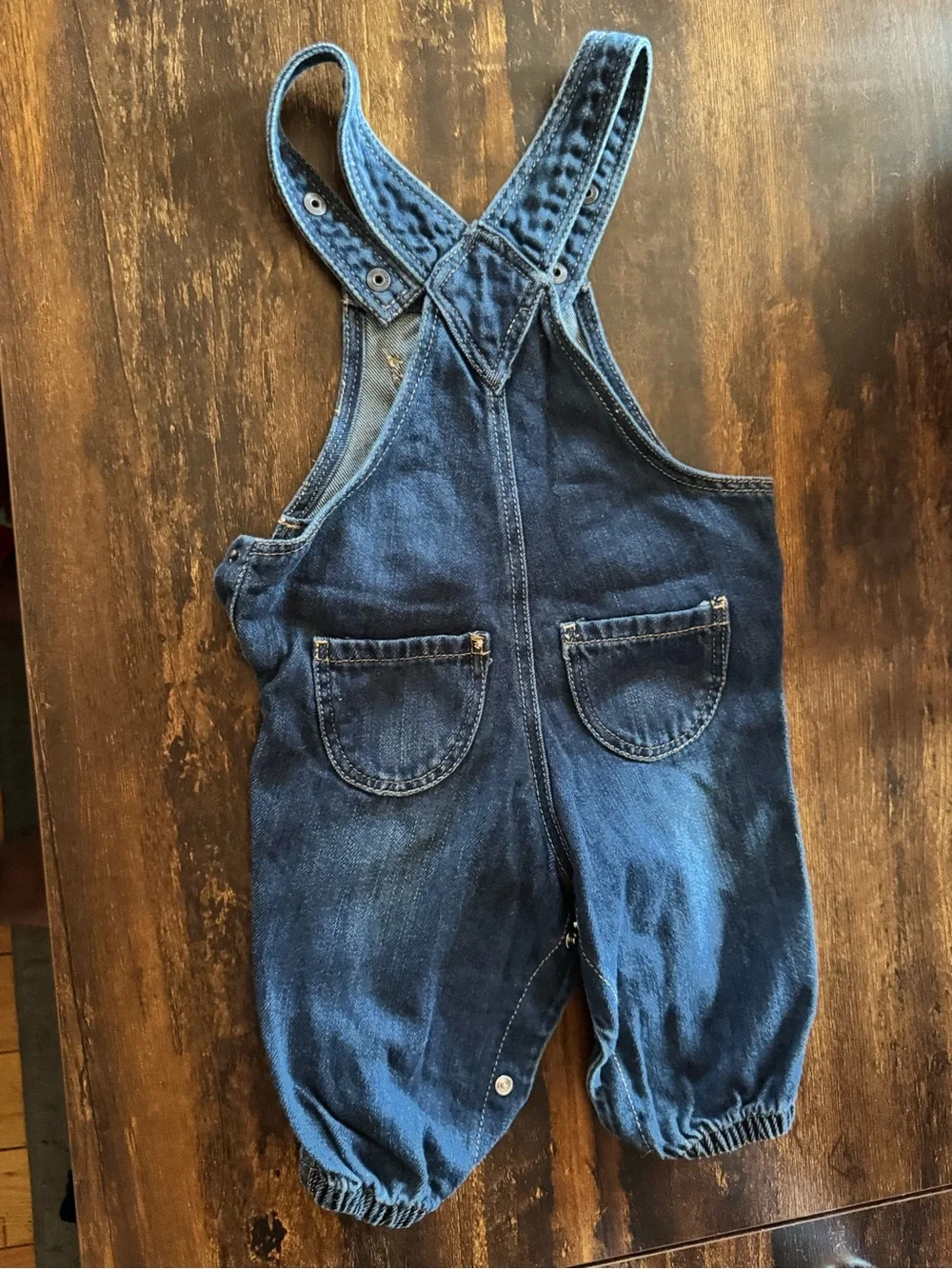 H&M Toddler Blue Denim Heart-Detail Overalls